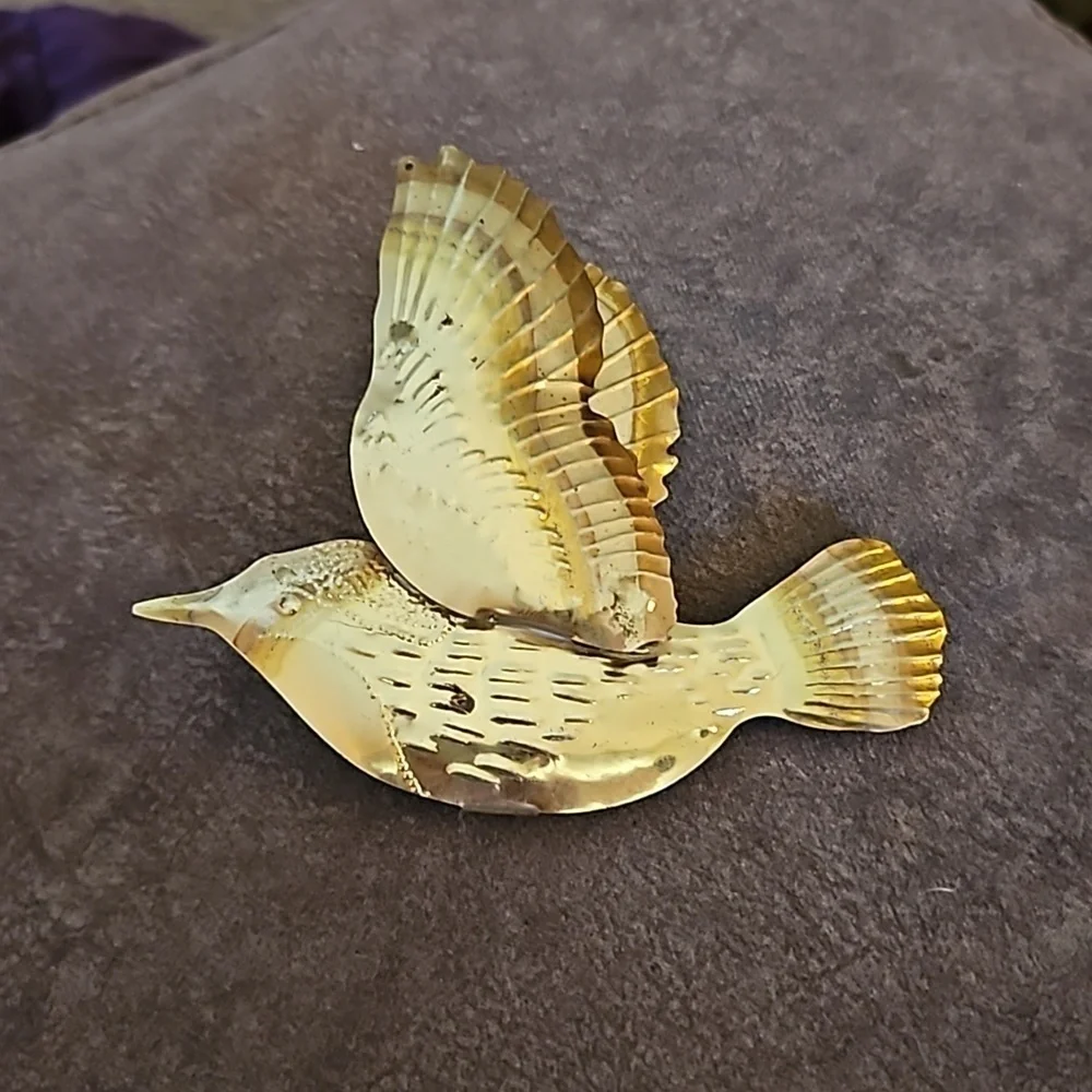 3/$30 Vintage 1980s Brass Bird Wall Hanging